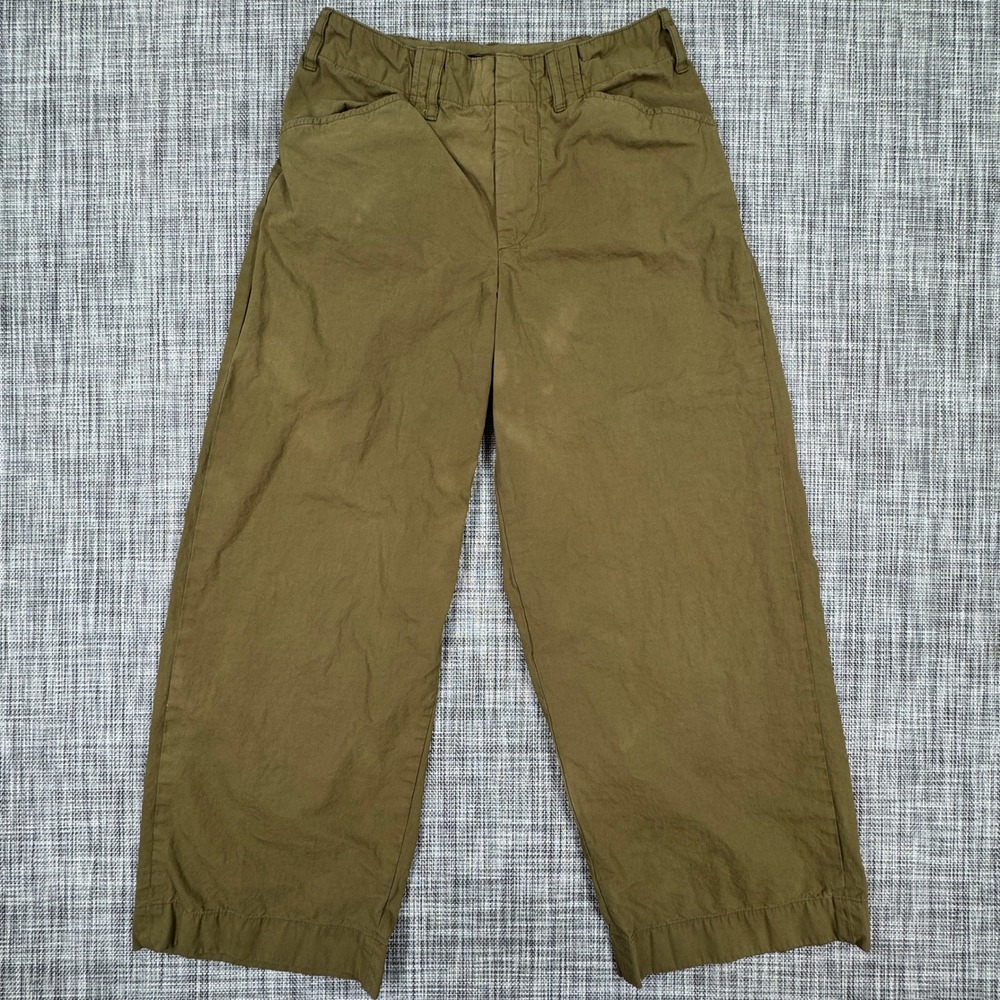 rag & bone Women's Wide Leg Utility Chino Pants Olive Green Size 00 Cropped
